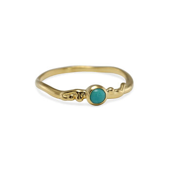 Dainty American Turquoise Gold Ring, 4 of 6