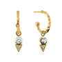 Trikona Peace Blue Topaz Earrings In Silver Or Gold, thumbnail 4 of 6