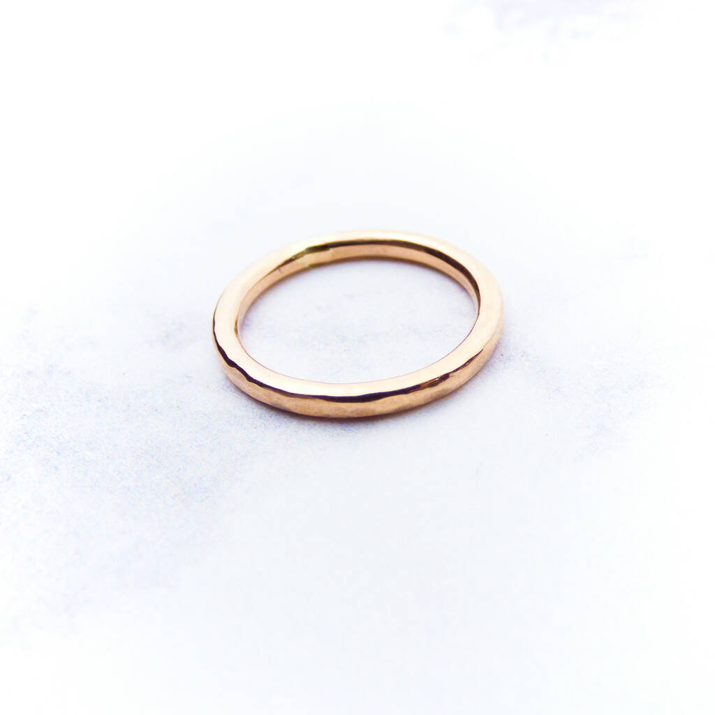 Original Rose Gold Hammered Ring 