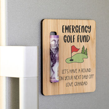 Personalised Emergency Golf Fund Money Holder Magnet, 4 of 5