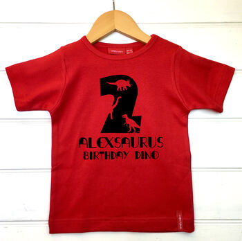 Personalised Dinosaur Age Birthday T Shirt, 2 of 11