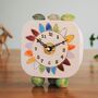 Small Clock With Bright Rainbow Coloured Petals, thumbnail 3 of 8