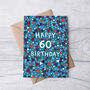 60th Birthday Card For Men, Geometric 60th Card, For Him, thumbnail 2 of 2