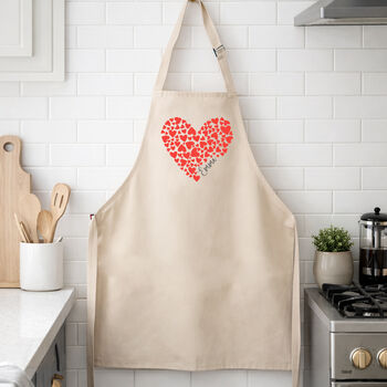 Personalised Mother's Day Mummy And Me Apron Set Heart, 2 of 3