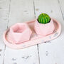 Pink Jesmonite Mini Planters And Tray, thumbnail 1 of 10
