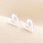 Sterling Silver Heart Outline Stud Earrings, thumbnail 1 of 7