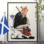 Scottish Bagpipe Player Toilet Poster Wall Art Print, thumbnail 1 of 6