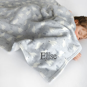 Personalised White Baby Gown And Polar Bear Blanket Set, 6 of 12