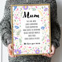 September Birthday Aster Birth Flower Affirmations Gift For Mum Print, thumbnail 2 of 7