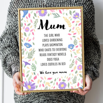 September Birthday Aster Birth Flower Affirmations Gift For Mum Print, 2 of 7