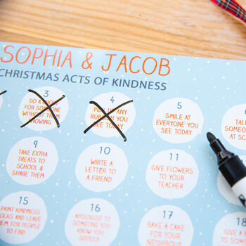 Personalised Kids Kindness Reusable Advent Calendar, 8 of 10