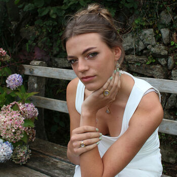 Ceramic, Glass And Gold Pendant Dawn Teardrop, 3 of 5