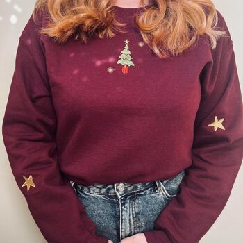 Classic Christmas Tree Embroidered Jumper, 2 of 9