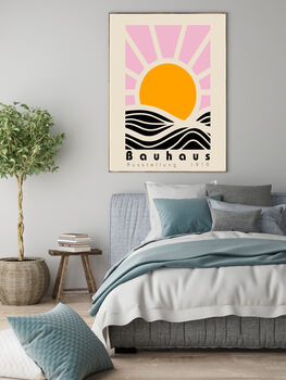 Bauhaus Sun Mid Century Print, 3 of 4