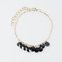 Gold Plated Navy Crystal Bead Bracelet, thumbnail 1 of 4