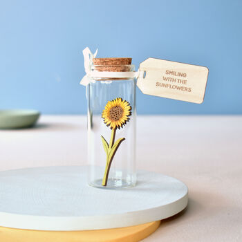 Miniature Sunflower Message Bottle Gift, 3 of 5