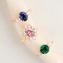 Pink Sapphire Halo Engagement Ring In Sterling Silver And Gold, thumbnail 3 of 12
