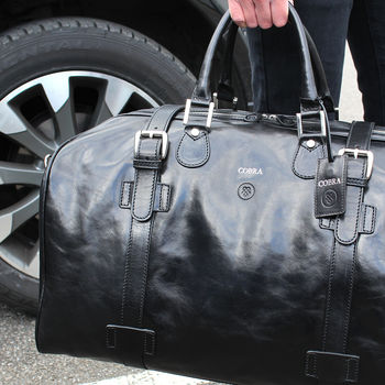 Quality Large Leather Travel Bag. 'The Flero El', 9 of 12