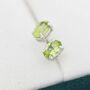 Natural Green Peridot Stud Earrings Sterling Silver, thumbnail 5 of 12