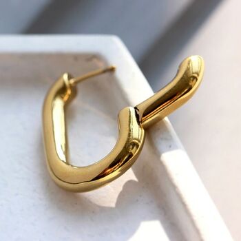 Gilda 90s Inspired Minimal Gold Plated Earrings, 3 of 4