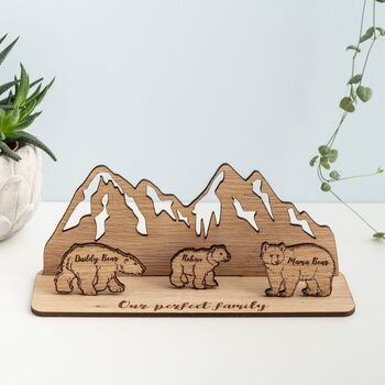 ‘Family Of Bears’ Personalised Wooden 3D Decoration, 6 of 6