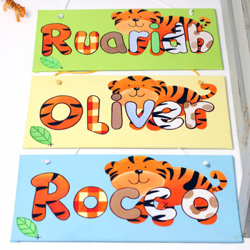 Personalised Jungle Tiger Canvas Sign, 5 of 12
