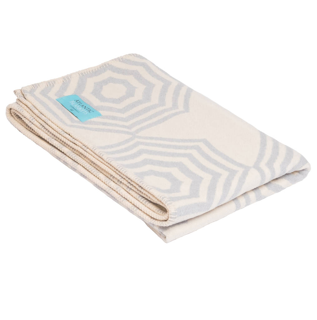Parasol Print Brushed Cotton Blanket By Atlantic Blankets
