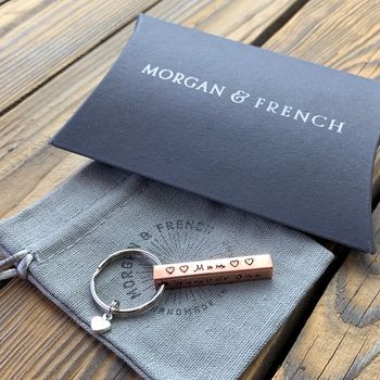 Personalised Copper Bar Keyring For Her, 6 of 9