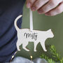 Cat Personalised Wooden Christmas Hanging Decoration, thumbnail 5 of 6