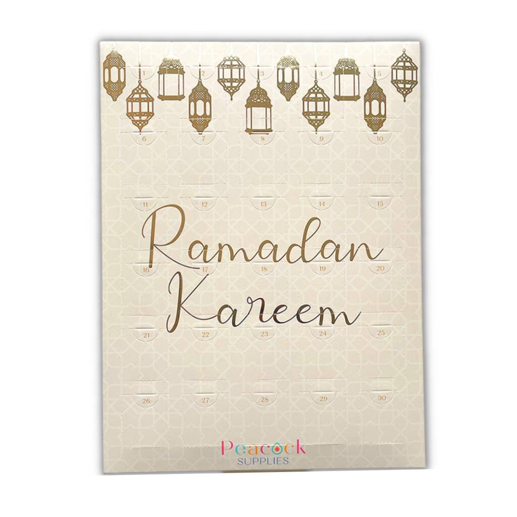 Ramadan Chocolate Countdown Calendar Cream And Gold By Peacock Supplies