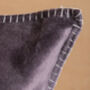 Grey Cotton Velvet Cushion Cover With Feston Stitch, thumbnail 2 of 4