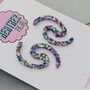Squiggle Glitter Resin Earrings / Abstract Wavy Jewellery / Bold Colourful Jewellery / Dopamine Dressing Gift, thumbnail 6 of 12