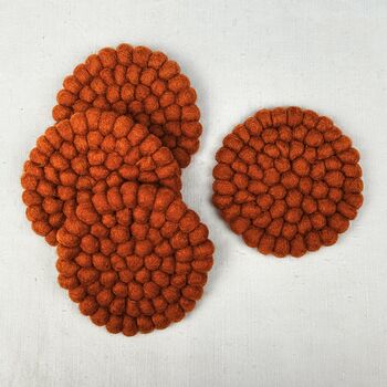 Fair Trade Handmade Eco Felt Ball Coaster, 5 of 12