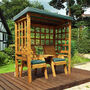 Henley Garden Two Seat Arbour Arch Seat With Side Table, thumbnail 1 of 10