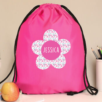 Personalised Pink Flower Kit Bag For Girls, 3 of 3