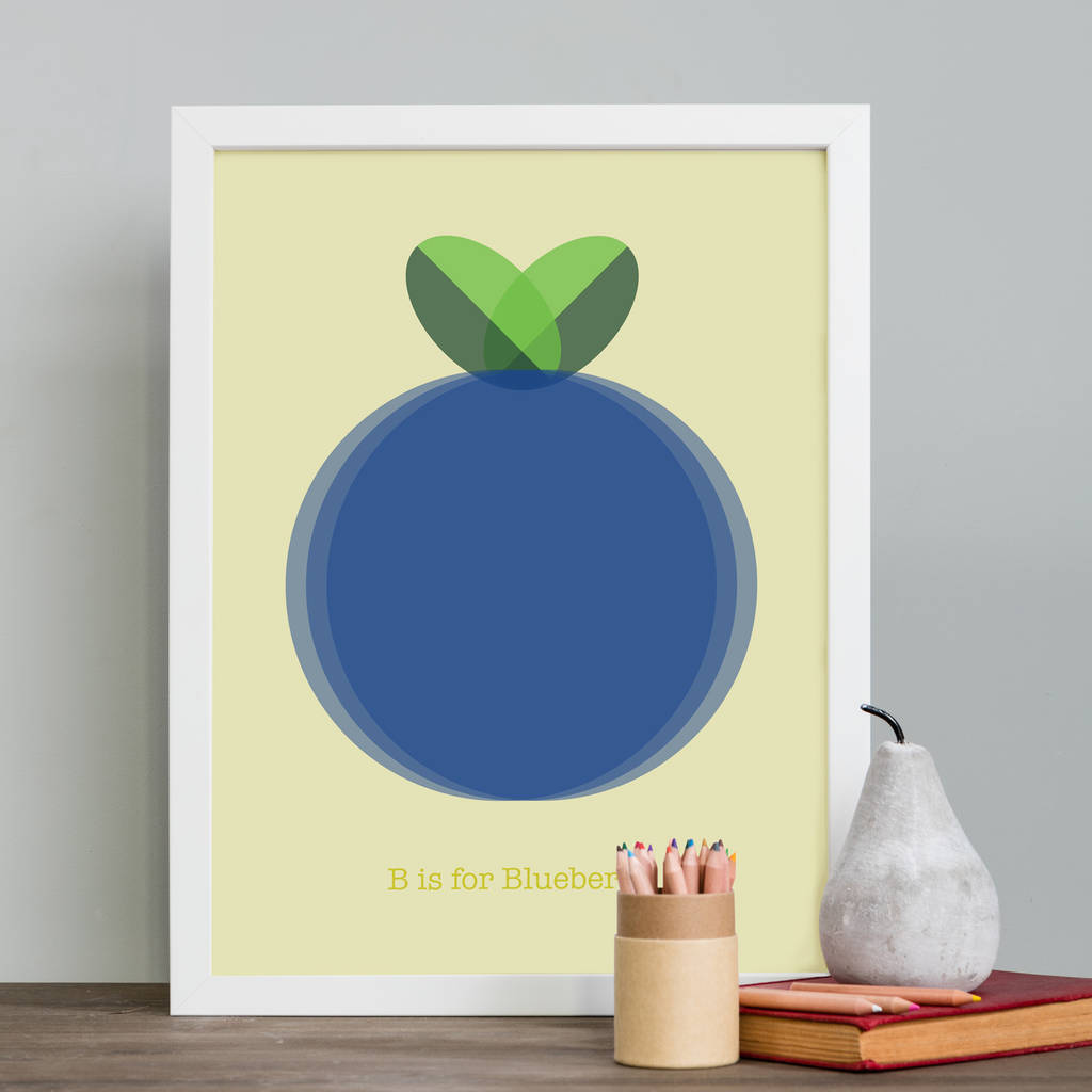 B Is For Blueberry Art Print, 1 of 2