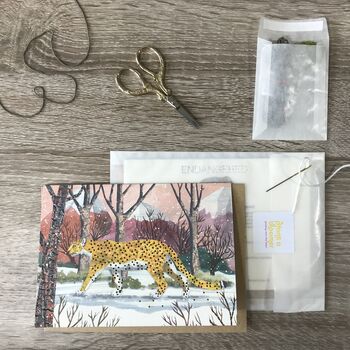 Embroider Me Leopard Greeting Card, 4 of 8