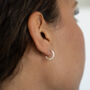 Sterling Silver Textured Hoop Earrings, thumbnail 5 of 11