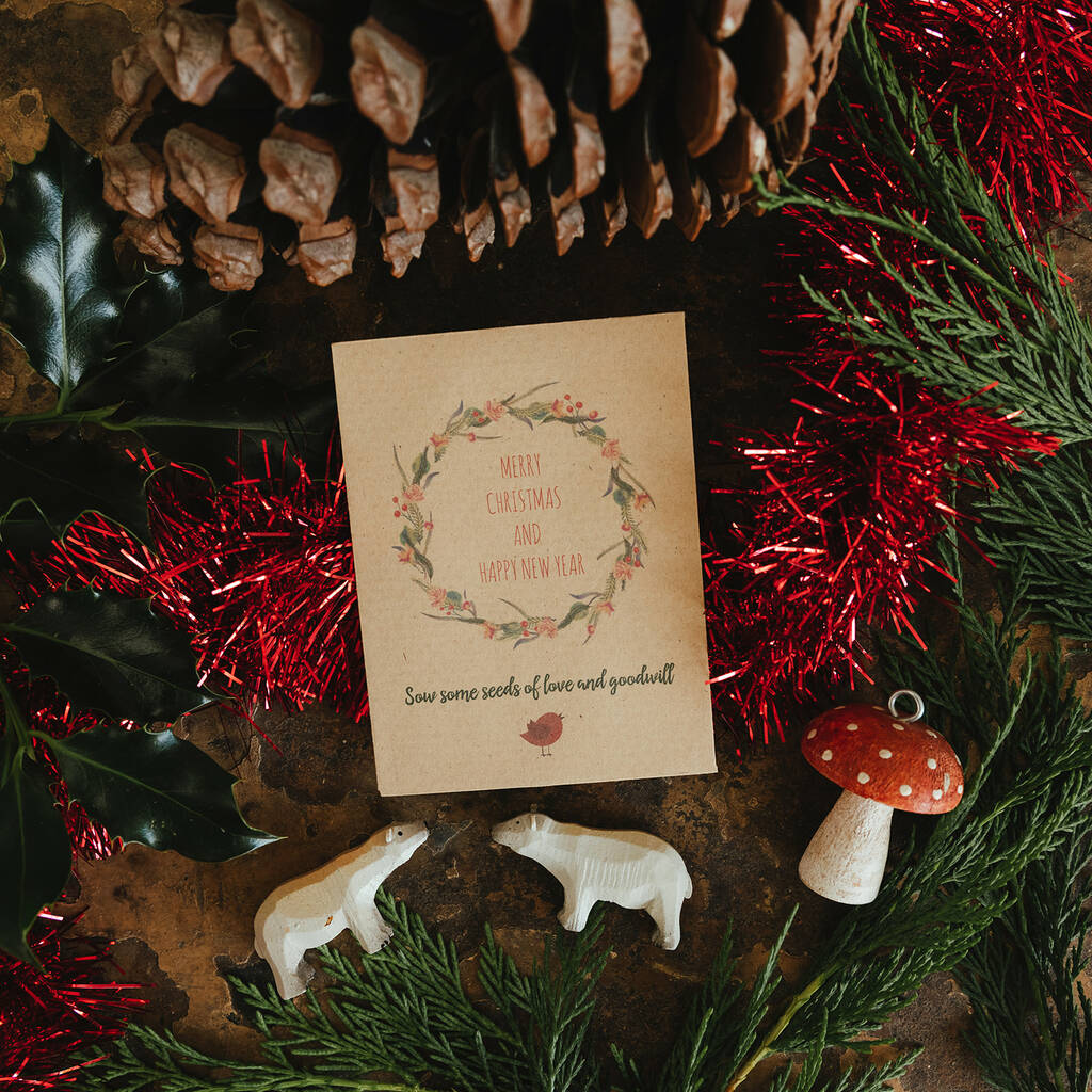 10 Recycled Seed Packet Christmas Cards
