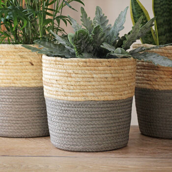 Seagrass Baskets Natural And Grey, 4 of 4