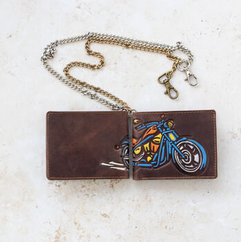 Biker Design Men's Bifold Leather Wallet, 2 of 8