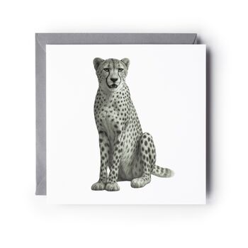 Cheetah Safari Inspired Hand Drawn Greeting Card, 2 of 6