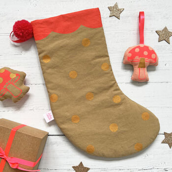 Personalised Spotty Christmas Stocking, 5 of 10