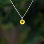 Sunflower Yellow Mini Pendant Necklace, thumbnail 1 of 4