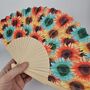 Handheld Sunflower Folding Fan, thumbnail 1 of 3