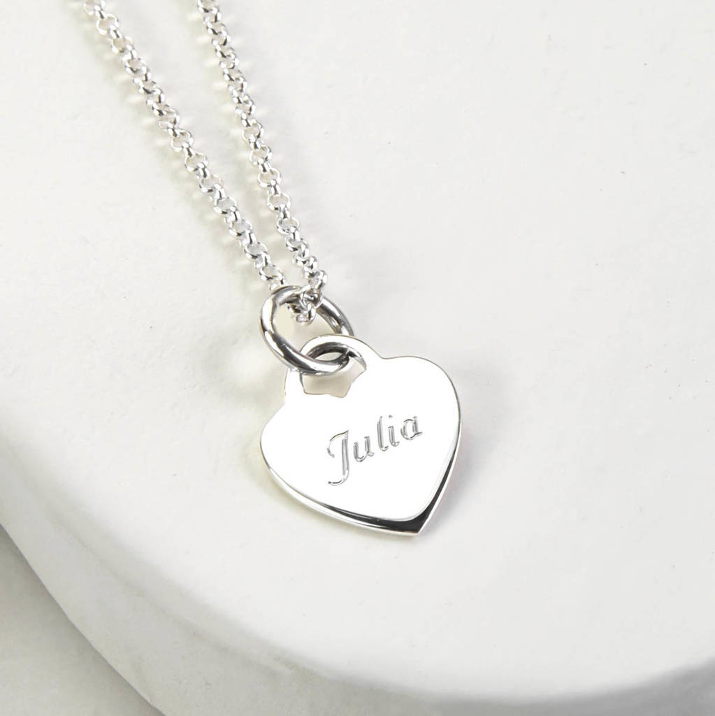 Sterling Silver Engravable Heart Necklace By Martha ...