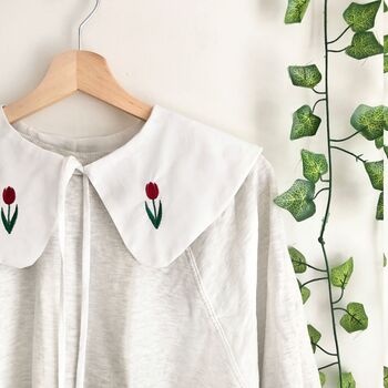 Tulip Embroidery Detachable Collar, 2 of 4