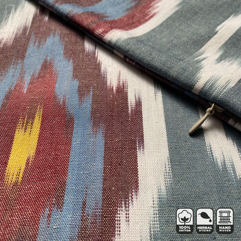 Hand Woven Multicoloured Ikat Cushion Cover, 2 of 10