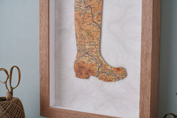 Personalised Map Welly Boot Gardeners Print Gift, 2 of 4