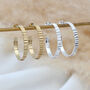 18ct Gold Plated Or Silver Ribbed Hoop Earrings, thumbnail 3 of 7